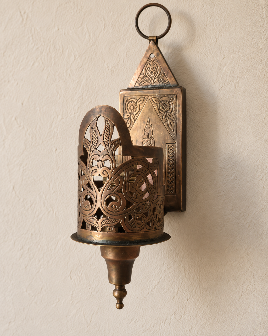 Applique murale artisanale en cuivre de Fès – Personnalisable 25 × 15 cm