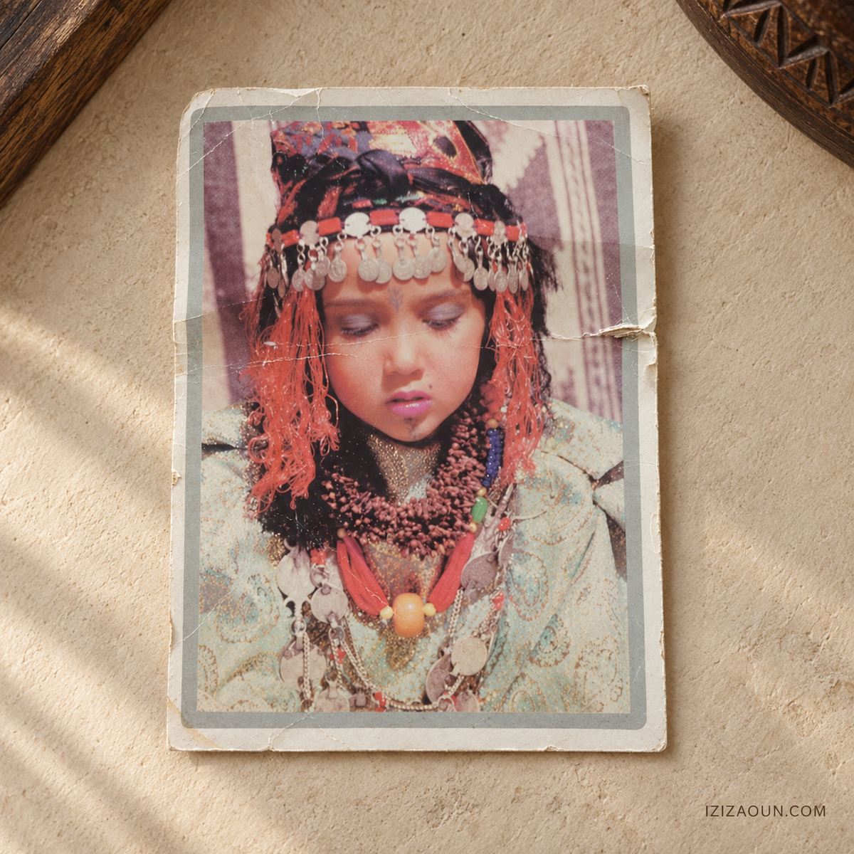 Carte postale marocaine vintage – Portrait traditionnel – 1982