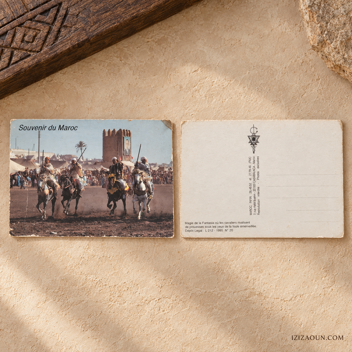 Carte postale vintage « Souvenir du Maroc » – Fantasia – 1995