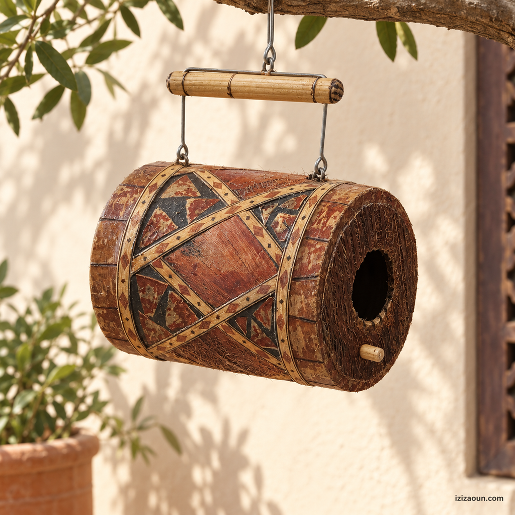 Nichoir artisanal cylindrique personnalisable – Vente en gros 15 × 11 cm