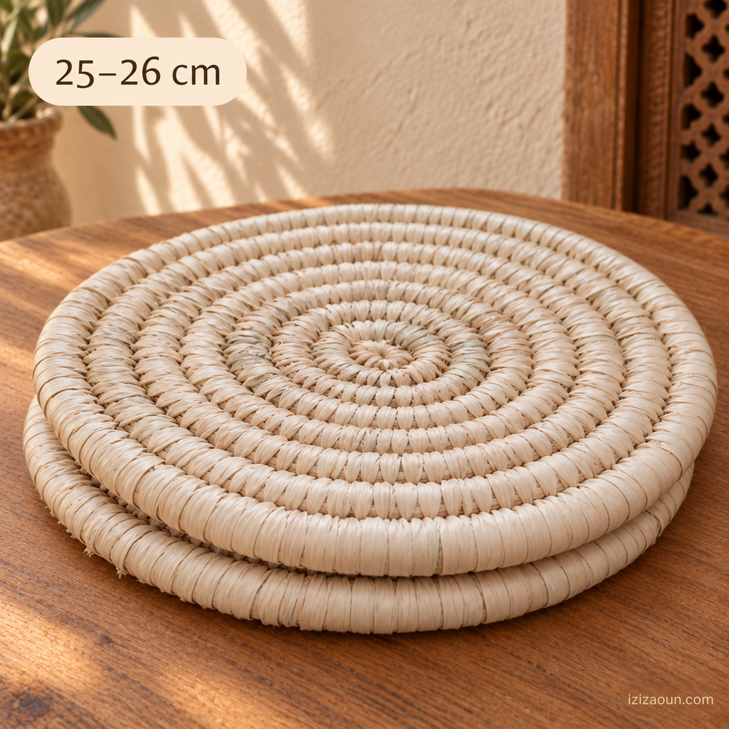 Dessous de plat marocain tressé à la main – 25 à 26 cm
