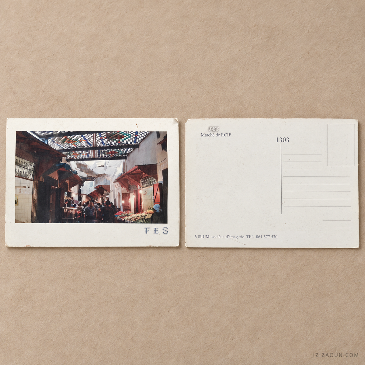 Carte postale ancienne de Fès – Marché de Rcif